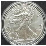 2019 UNC SILVER EAGLE - BOX AND COA