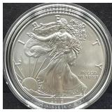 2019 UNC SILVER EAGLE - BOX AND COA