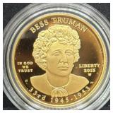 2015 "BESS TRUMAN" FIRST SPOUSE GOLD PROOF COIN -