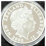 2000 PIED CORMORANT $5 PROOF SILVER COIN -