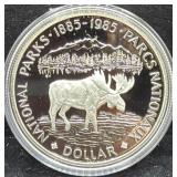 1985 CANADA "MOOSE" PROOF SILVER DOLLAR -