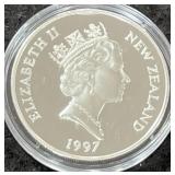 1997 CHRISTCHURCH GARDEN CITY PROOF $5 SILVER COIN
