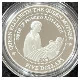 1994 NEW ZEALAND "LADY OF THE CENTURY" $5 SILVER