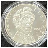 2009 ABRAHAM LINCOLN COMM. PROOF SILVER DOLLAR -