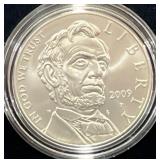 2009 ABRAHAM LINCOLN COMM. UNC SILVER DOLLAR -