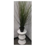 Ceramic Trendy Plant Stand w/ Faux Plant