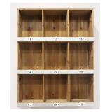 9 Slot Wooden Cubby Wall Decor Shelf