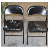 (2) Black Foldable Aluminum Chairs
