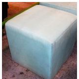 Accent Light Blue Square Fabric Pouf