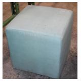 Accent Light Blue Square Fabric Pouf