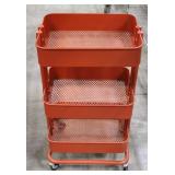 IKEA Raskog Orange 3 Tier Mesh Utility Cart
