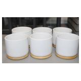 (6) White Ceramic Succulent Planters