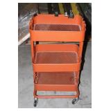 Orange 3 Tier Utility Cart