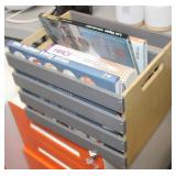 Painted Decorative Crate w/ Book Collection