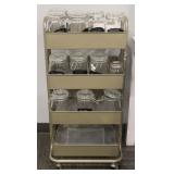Rolling Caddy w/ 12 Glass Jars