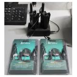 (2) Cobra Surveillance Headsets w/ Walkie Talkies