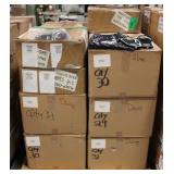 11 Boxes of Sandals w/ Bags & 3 of AOC Tags