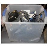 Plastic Bin Full of HDMI Cords