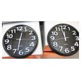 (2) Bernard Black & White Analog Clocks