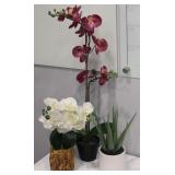 (3) Faux Desk/ Table Plants