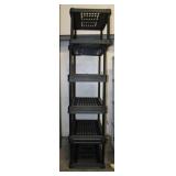 (5) Black Plasitc Garage Shelves