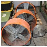 (3) Maxx Air Inustrial Steel Fans w/ Small Fan