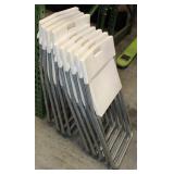 (9) White Plastic Folding Chairs