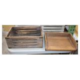 Rustic Style White Washed Decor Crate w/ Tray