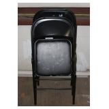 2 Black Metal Folding Chairs