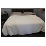 LIKIMIO King Size Bed Frame w/ Storage Headboard