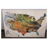 US Geographical Map Art Print