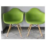 Contemporary Retro Molded Style Lime Plastic Chair