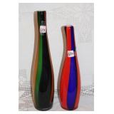2 ART GLASS VASES