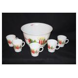 HAZEL ATLAS PUNCH BOWL & CUPS