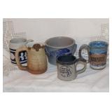 POTTERY BOWLS AND MUGS