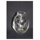 ETCHED SEAGULL  ART GLASS VASE
