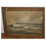 SEASCAPE OIL ON CANVAS SIGNED RIGHI