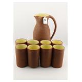 PIGEON FORGE POTTERY PITCHER & TUMBLERS