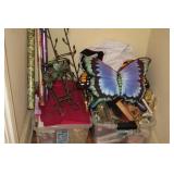 HOLIDAY ITEMS IN CLOSET & BUTTERFLY PILLOWS