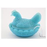 AZURE BLUE SMALL HEN ON NEST