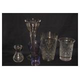 4 LARGE CLEAR GLASS VASES