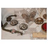 WOOD BOX WITH TRINKETS
