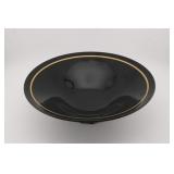 BLACK AMETHYST CONSOLE BOWL W/GOLD ACCENT