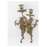 PAIR FRENCH BRONZE WALL SCONCE CANDLEHOLDERS