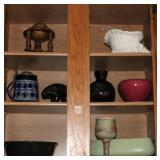 POTTERY VARIETY ON SHELVES
