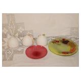 LLADRO BELLS, ART GLASS PLATE ETC