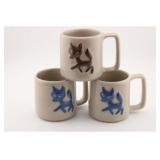 (3) PCS DOUGLAS FERGUSON SIGNED POTTERY MUGS