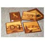 5 WOOD PLAQUES