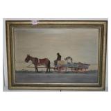 FOLK ART OIL ON BOARD BY EVERETT DIX