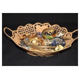 BASKET SELECTION OF COSTUME JEWELRY